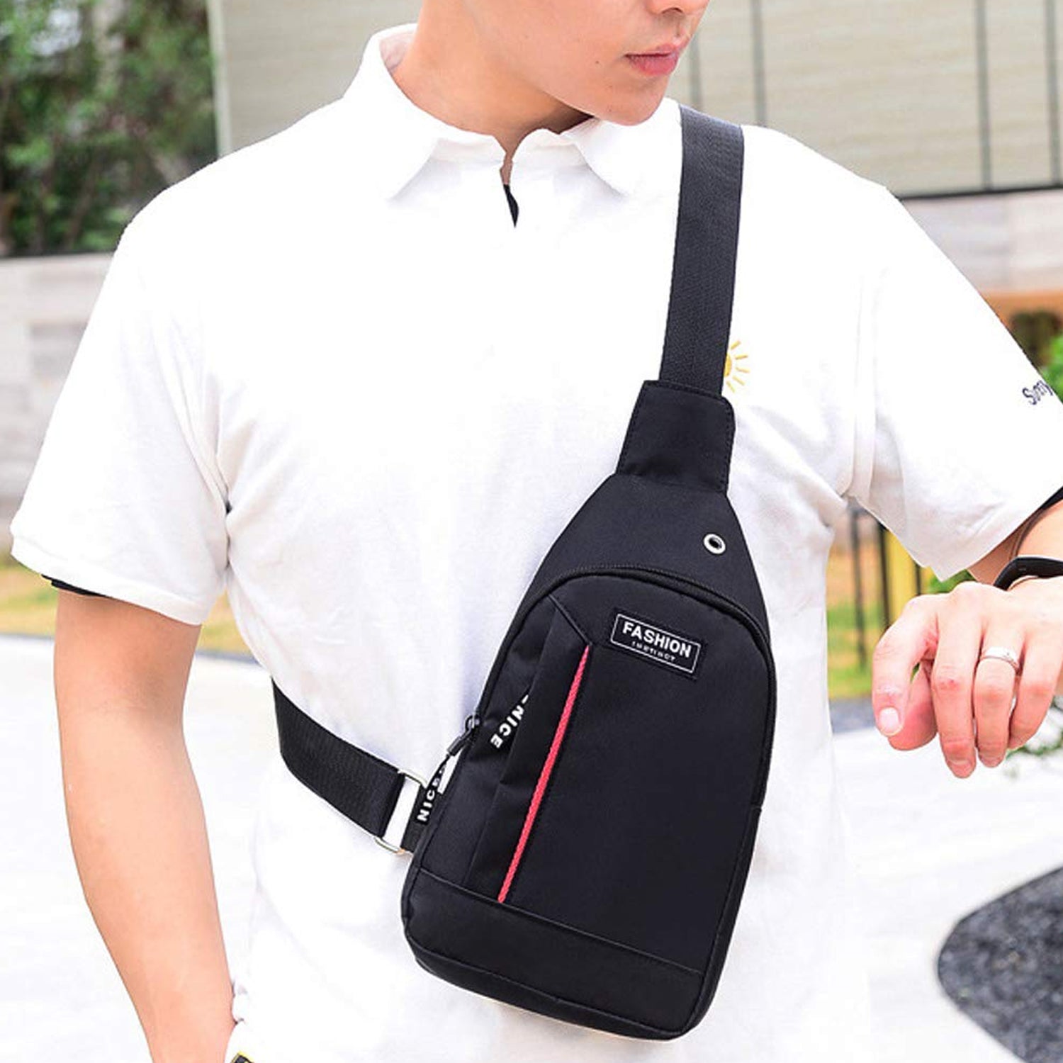 0322 Black Waterproof Anti Theft Crossbody fanny pack waist bag PU Leather Shoulder Bags Chest Men Casual fashion USB Charging earphone hook Sling Travel Messengers Bag DeoDap 0322 Black Waterproof Anti Theft Crossbody fanny pack waist bag PU Leather Shoulder Bags Chest Men Casual fashion USB Charging earphone hook Sling Travel Messengers Bag DeoDap